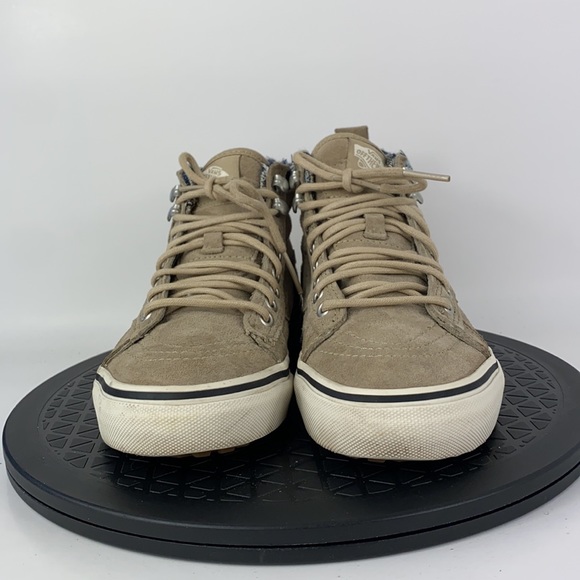 Vans Sk8-Hi Scotchgard Brown/White Suede Flannel Skate Shoes Women's Size  5 - Picture 2 of 12